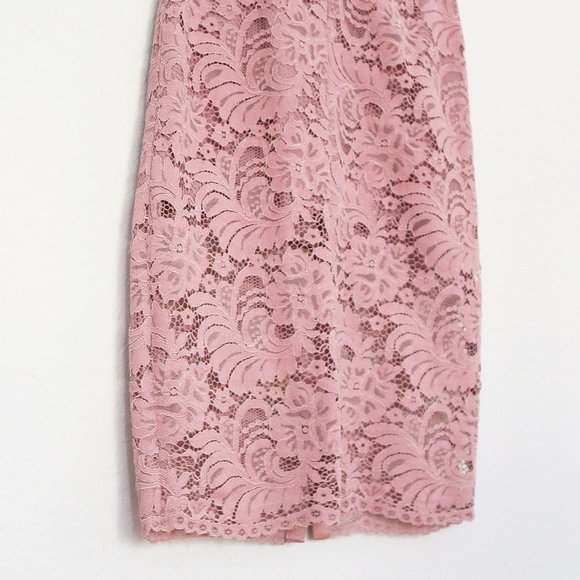 Keepsake The Label Blush Star Crossed Off Shoulder Lace Midi Dress S Mauve Pink - Picture 13 of 15